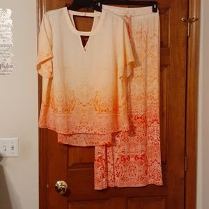NWT Cato 2 pc Orange Skirt Set, SZ 16